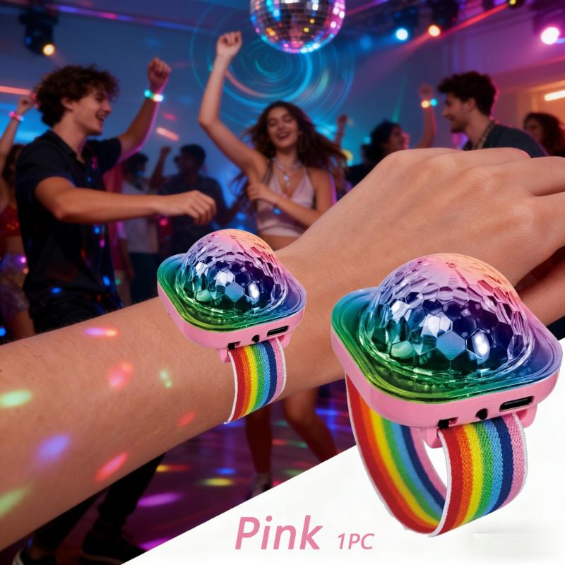 Piece Mini Disco Ball Flashing LED Bracelet Portable Party Bracelet Light with Suction Cup Vitality Change Party Light Disco Light