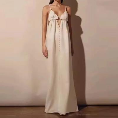 Sling 3d Floral Frauen Lange Kleid Frauen Party Tiefem V-ausschnitt Ärmelloses Backless Split Aushöhlen Dame Robe Sommer