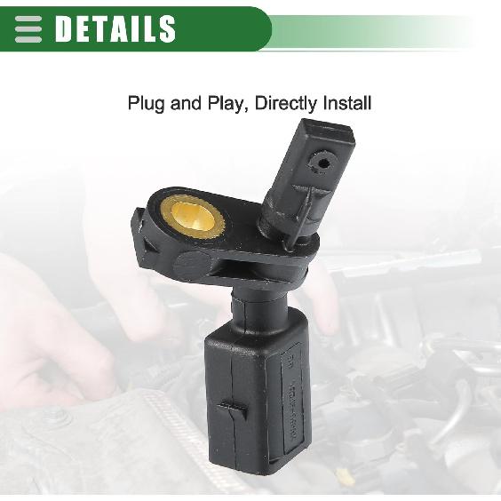 Motoforti Front Left ABS Speed Sensor,for Volkswagen Alltrack 2017-2019, ABS, No.WHT003861, Black