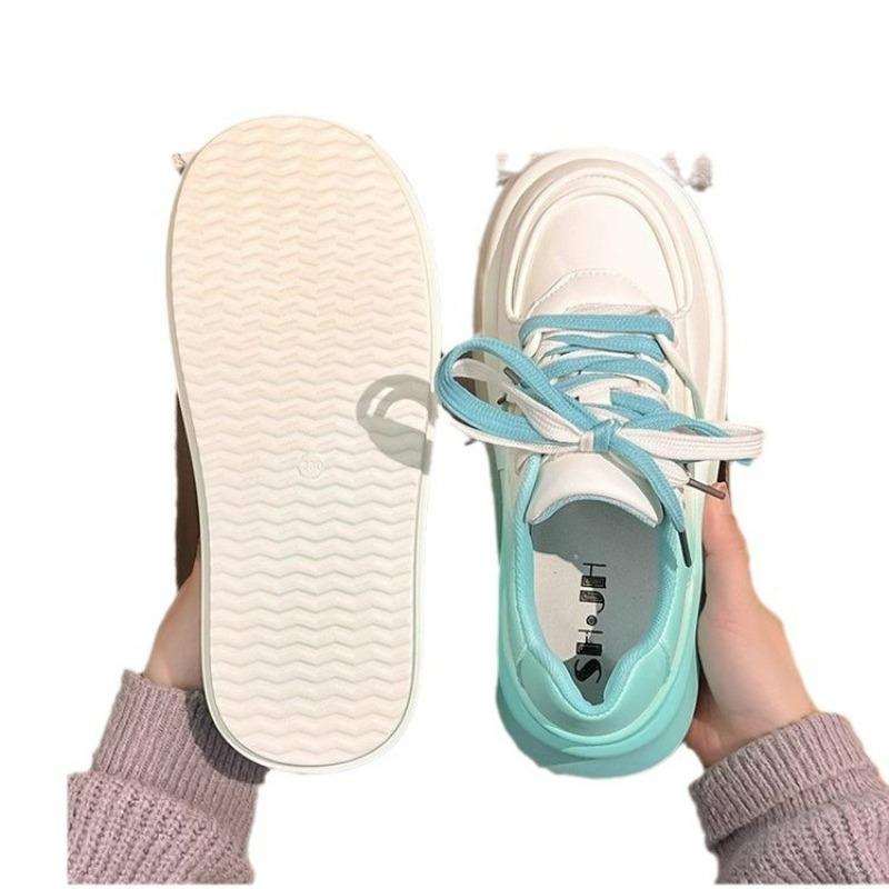 summer White Chunky Sneakers Women canvas Shoes Platform sneakers Lace Up Flats Trend  Casual Mom Vulcanized Shoes zapatos mujer