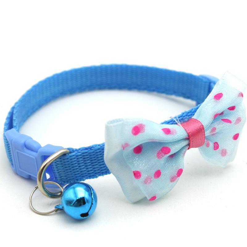 Pet Bow Collar  Bell Dot Cat Collar  Dog Collar  Cat Head Collar