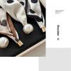 Thin Pearl Silk Scarf Soft Neck Wrap Elegant Neckerchief  for Women