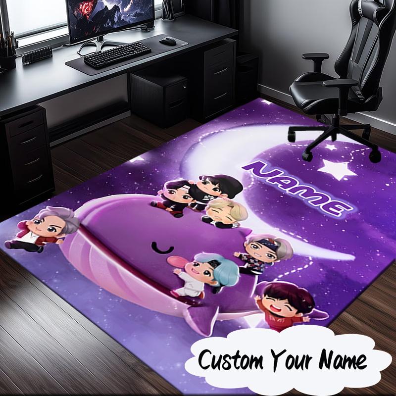 Custom Name Music Friends K-pop Carpet, Chair Rug,Area Rug for Office Bedroom living rooms bedroom, Doormat decor Christmas fan gifts