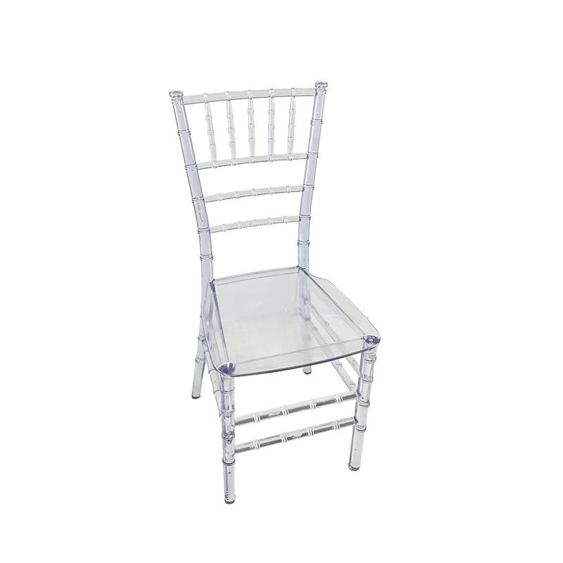 Clear Crystal Bamboo-Style Acrylic Chair for Outdoor Events and Dining