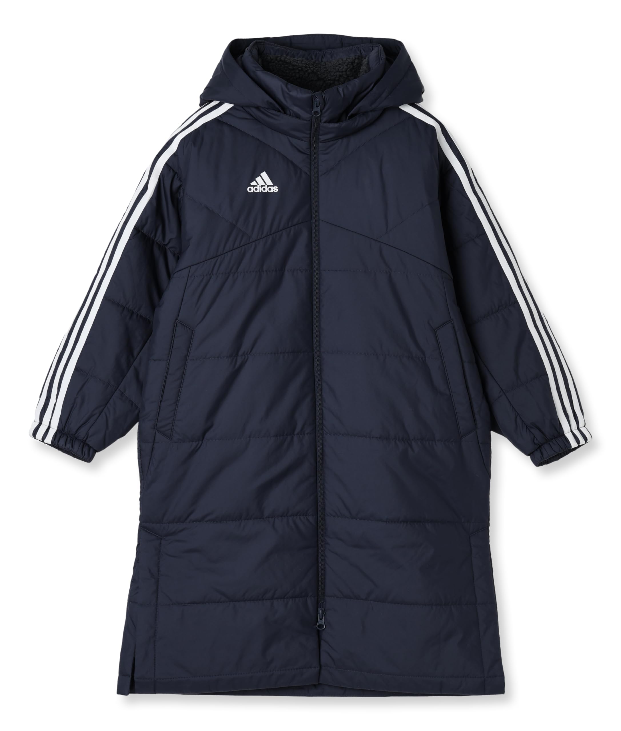 

Пальто Kids Must Have 3 Stripes Loose Fit Boa Long Coat KWY19 Legend Ink [Adidas] (JH1088)