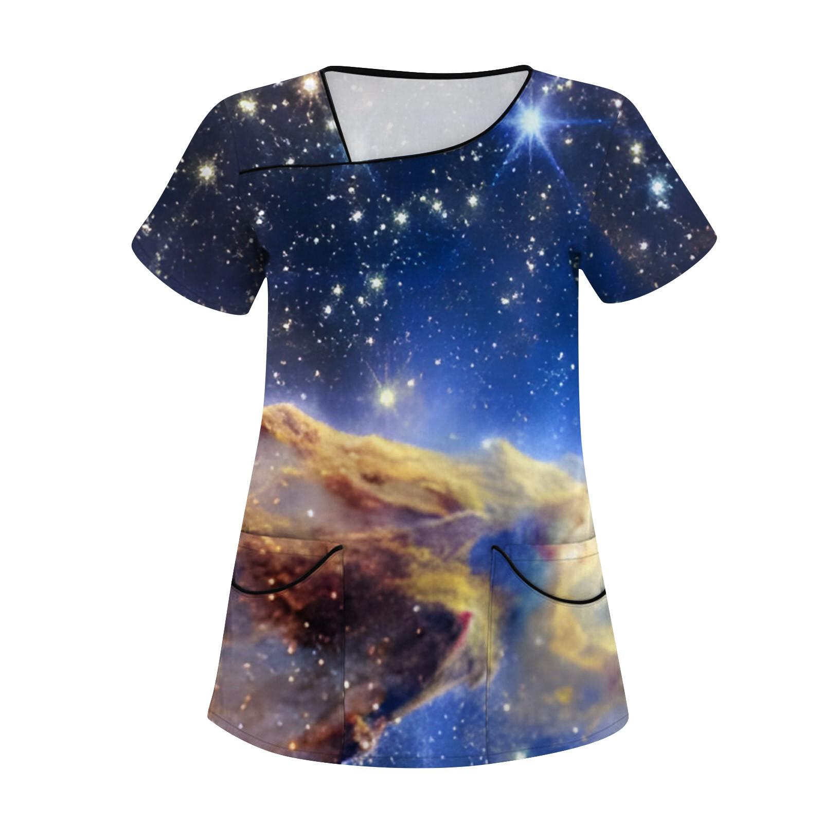 

Жіночий модний принтований робочий одяг з короткими рукавами та кишенями. Верхній одяг XXL Кіновар