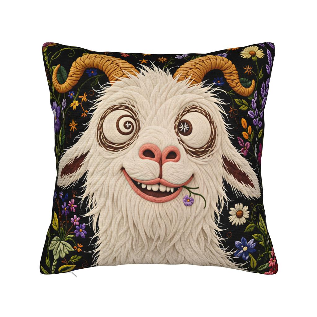 Screaming Goat  Pillow Case  Square Pillow Cover Funny Pillowcases For Sofa Couch Bed Living Room