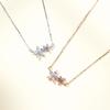 Flower necklace Women's simple fashion temperament Versatile Mori small fresh full diamond flower pendant
