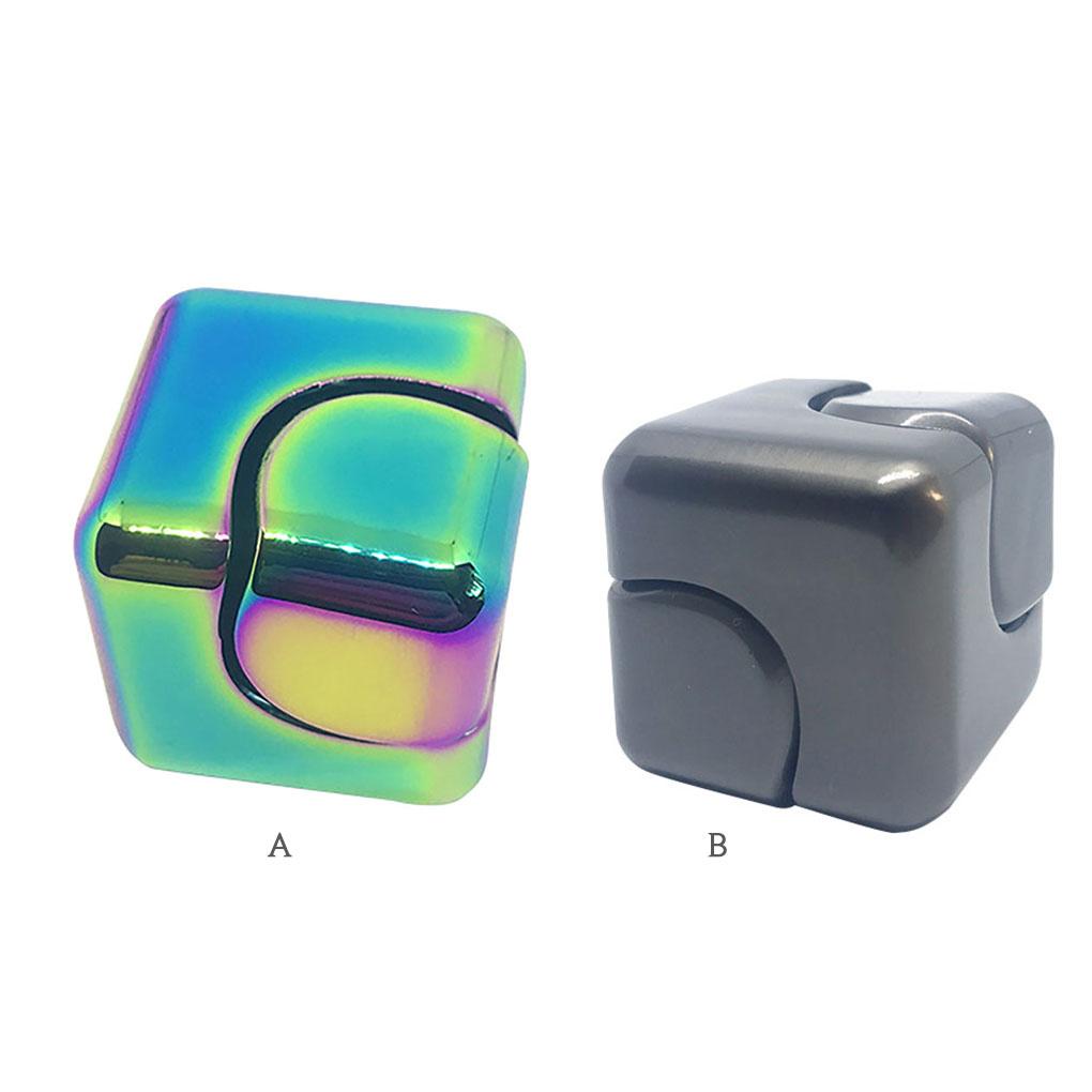 USA Fingertip Toy Alloy Hand Rotating Cube Portable Square Decompression