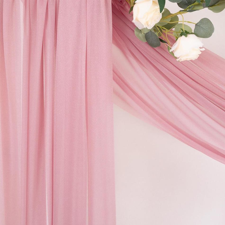 1PC Sage Green Chiffon Backdrop Curtains, Sheer Fabric Backdrop Drapes Drapes for Bridal Shower Wedding Arch Party Decoration