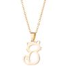 Lovely Kitten Cat Pendant Necklace Clavicle Chain Stainless Steel Jewelry Accessories Gift for Women Girls