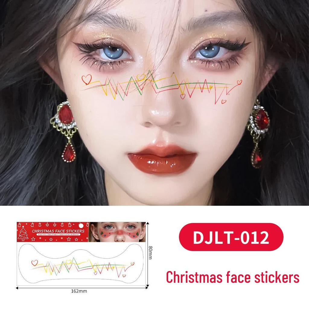 Christmas Tattoo Stickers: Easy-to-Remove Temporary Makeup Tattoos with Tree, Reindeer, and Snowflake Designs.
