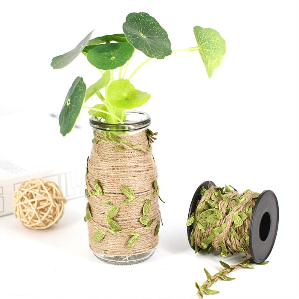 Green Leaves Hemp Rope Leaf Ribbon Leaf Vine DIY Artificial Leaves Rope  Gift Wrapping