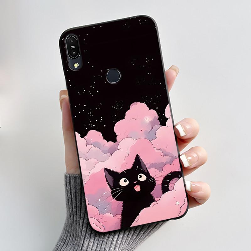For Asus Zenfone Max Pro M1 ZB602KL ZB601KL X00TD / Max M1 ZB555KL X00PD Case Rabbit Cartoon Animals Black Soft Silicone Cover