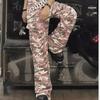 Men's Retro Pink Camo Hiphop Cargo Pants - Loose Fit, Wide-Leg Lumberjack Style