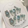 Handmade Wearable Rhinestone Ombre Ice Transparent Nail Art Patches - Pure Desire Bride Whitening Style