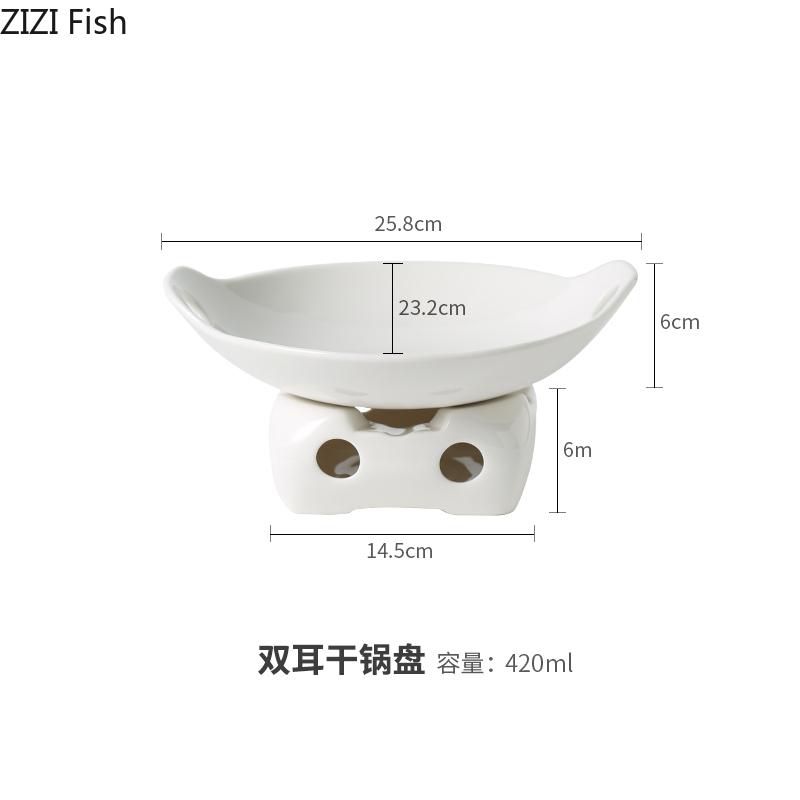 Creative White Ceramic Dinner Plate Heatable Chinese Style Tableware Plate Hotel Home Kitchen Decoration Tableware