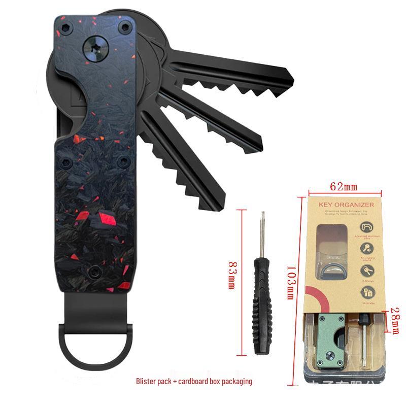 Aluminum Alloy Compact Keychain Organizer - Holds 2-6 Keys, Multifunctional and Portable