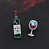 Collar Wine  Bottle Glass English Jewelry  Badge Letter Lapel  Pin