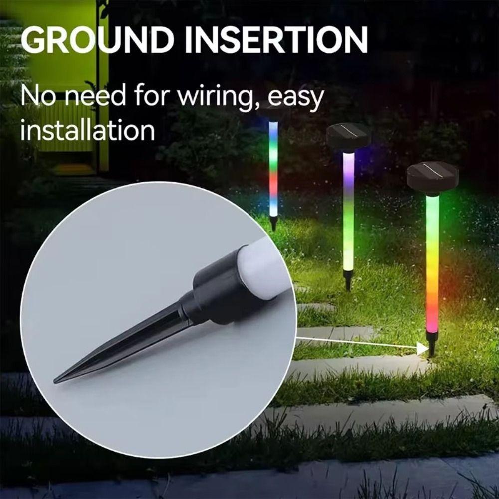 Waterproof Design Solar Pathway Lights 1200mAh Battery RGB LED Outdoor Garden Lamp Solar Powered 10LED Lighting