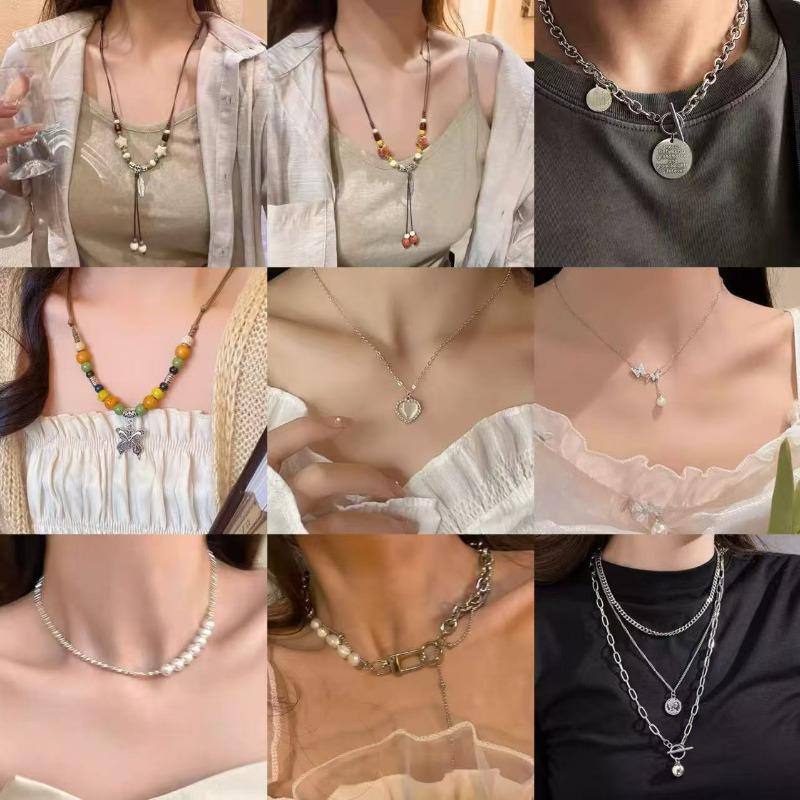 Titanium Steel Necklace Sweater Sweater Chain Men's Trendy Brand Versatile Niche High-end Design Sense Ruffian Handsome Accessories Geometric Necklace