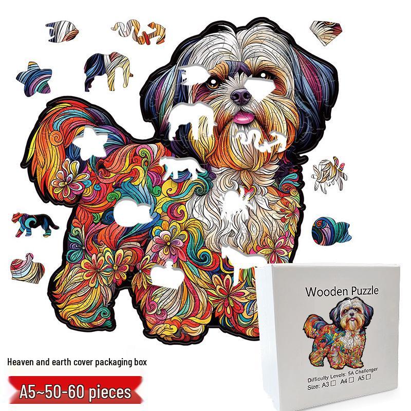 Irregular Animal Dog Penguin Wooden Puzzle in Stock