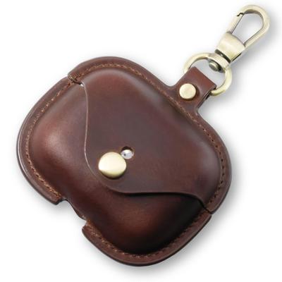 Custodia in pelle per AirPods Pro 2 Pop Frog Custodia in pelle per auricolari Pro Pelle Vera Pelle Elegante AirPods AirPods Cover con Gancio Ricarica Wireless