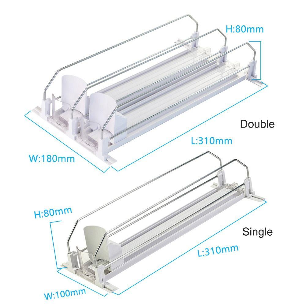 Adjustable Width Drinks Storage Rack Self-Sliding Refrigerator Drink Organizer