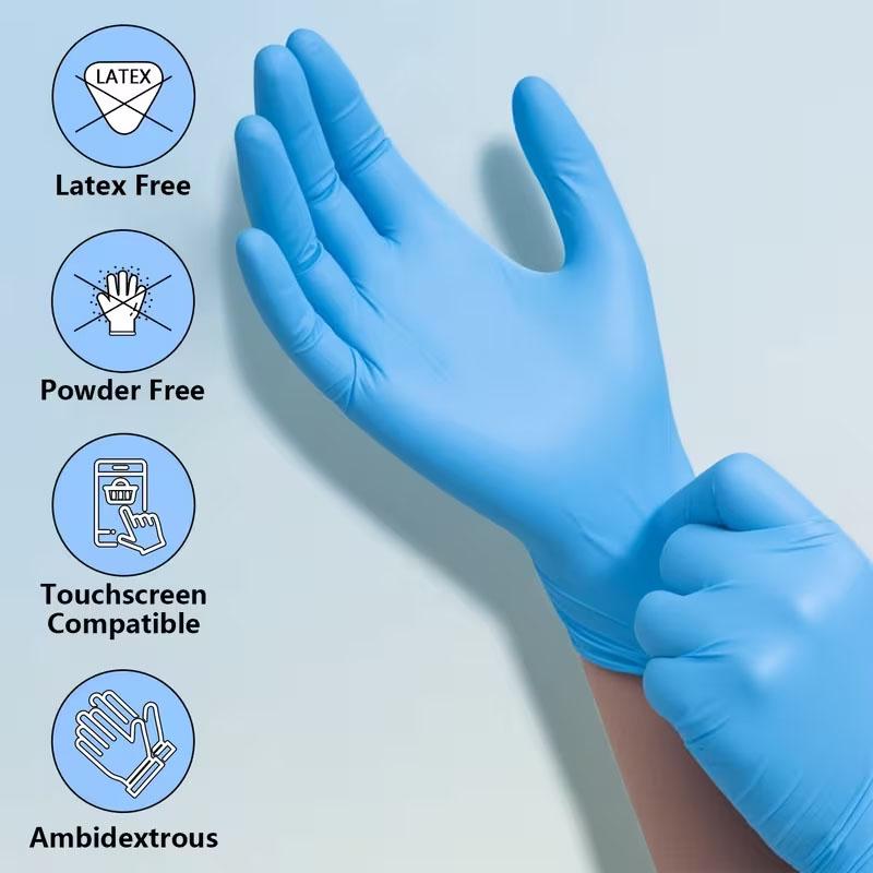 100PCS Blue Nitrile Gloves Disposable Home Cleaning Nitrile Gloves Suitable Waterproof Pet Bathing Stain Resistant Tool