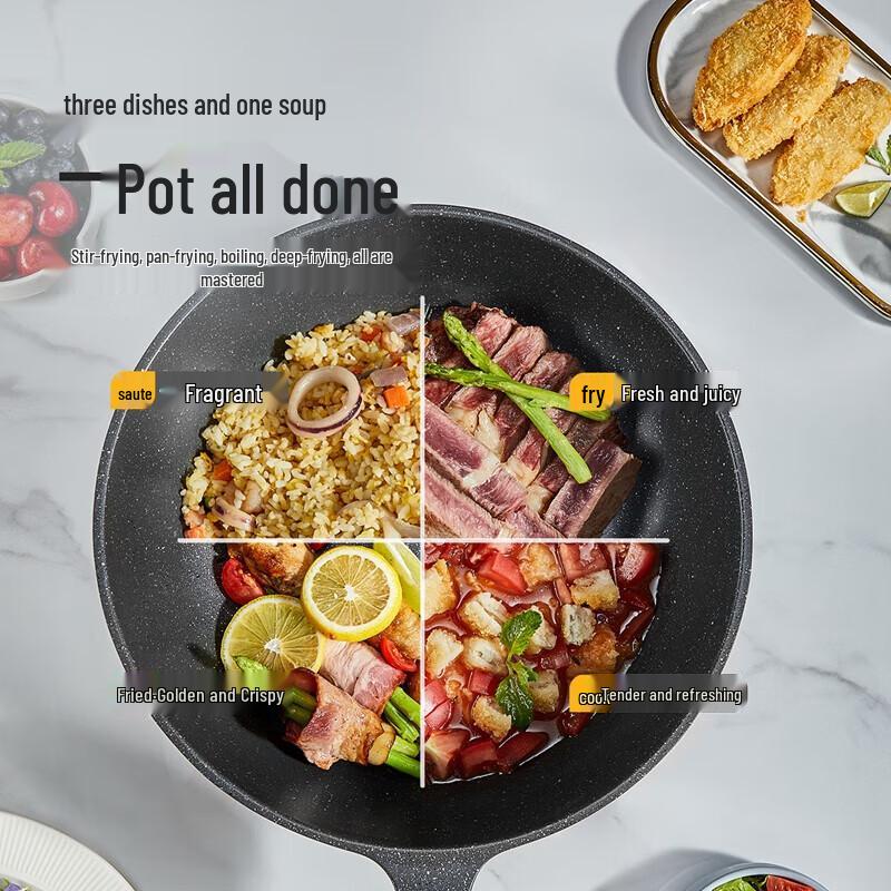 COOKER KING Obsidian Maifan Stone Non-Stick Frying Wok