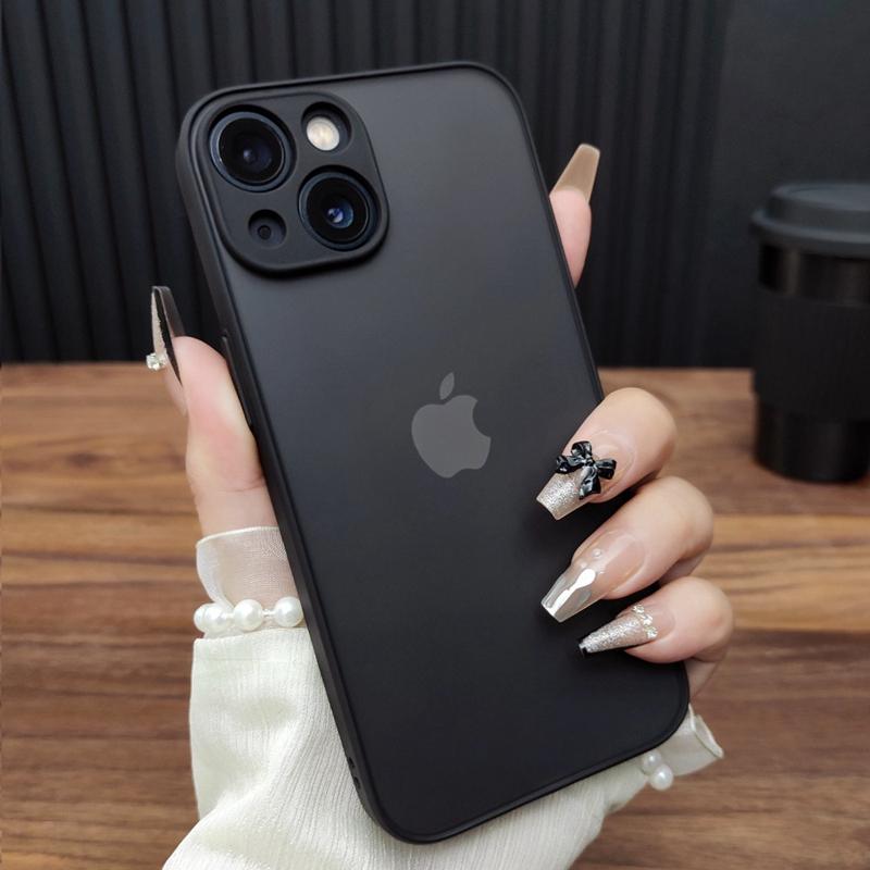 Luxury Transparent Matte Phone Case For iPhone 11 12 13 14 15 16 Pro Max 16E X Xs Max XR 7 8 Plus Bumper Back Cases Cover