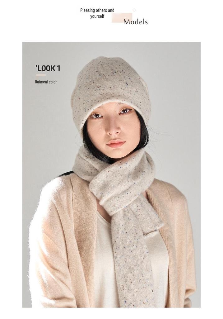 Women's 100% Pure Cashmere Double-Layer Knitted Hat - Warm & Fashionable for Autumn/Winter