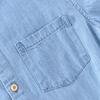 Men Denim Shirt Thin Summer Half Sleeve Casual Top, Loose Trendy Handsome Short Sleeve Camping Denim Short Sleeve Jacket