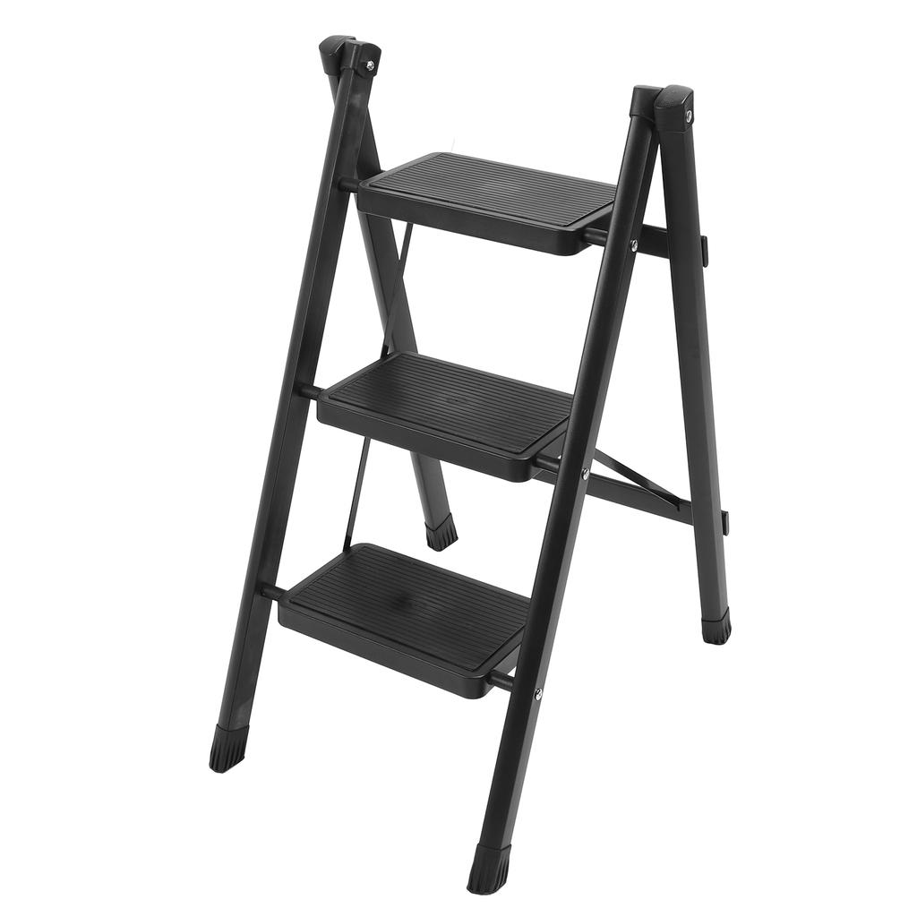 3-Stufen-Leiter, klappbarer Tritthocker mit breitem Anti-Rutsch-Pedal, 150 kg, stabile Leiter aus Karbonstahl