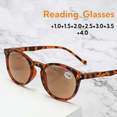 High-quality Presbyopia Glasses Uv Protection Blue Light Blocking Classic Circular Spectacle Frame Frame Reading Eyeglasses Diopter +10 To +40 +1.0
