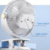 Clip-on Camping Fan 3 Speed Rechargeable Battery Operated Air Circulator Desktop Portable for Tent Office Dorm and Home
