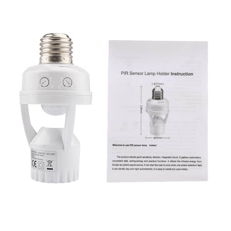 Motion Sensor Light Socket Smart Sensor Light Switch LED PIR Infrared Motion Sensor Detection E27 Light Bulb Auto Light Control