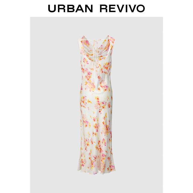 UR 2025 Women's Floral Print Drape Neck Sleeveless Dress