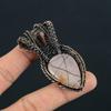 Awesome Rose Quartz Gemstone Handmade Pure Copper Wire Wrap Jewelry Pendant For Women