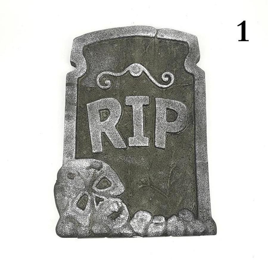 Halloween Foam Tombstone Decoration RIP Skull Graveyard Prop Haunted House Party Garden Cemetery Outdoor Horror Decor Supplies