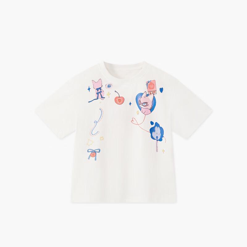 MQD Girls' Cartoon Print Casual Short-Sleeve T-Shirt