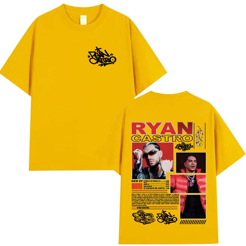 Rapper Ryan Castro Music Album Tour 2025 Merch Graphic Tshirt Men Casual Cotton Oversized T Shirts Aesthetic ONeck Loose Tops