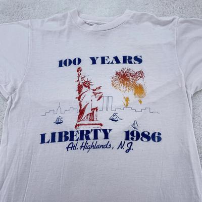 Vintage Freiheitsstatue T-Shirt Herren XS Atlantic Highlands NJ 1986 80er Jahre