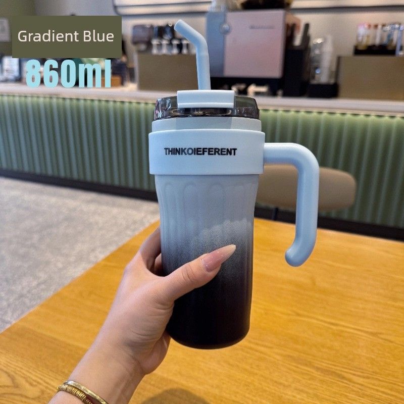 Large-Capacity Thermos Cup for Women, Good-Looking Ice Cup, Portable Car Coffee Cup, Outdoor Sports Water Bottle, Water Cup