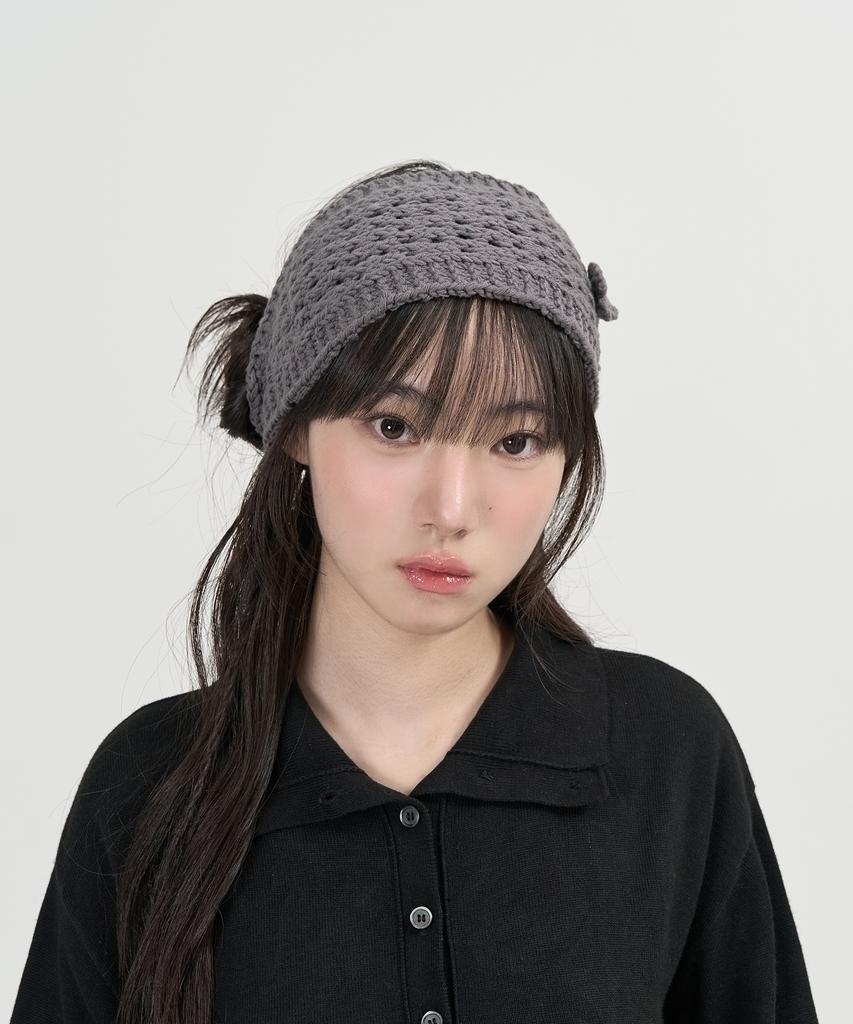TOFFEE WOMEN W Crochet Knit Hair Band (Grey)