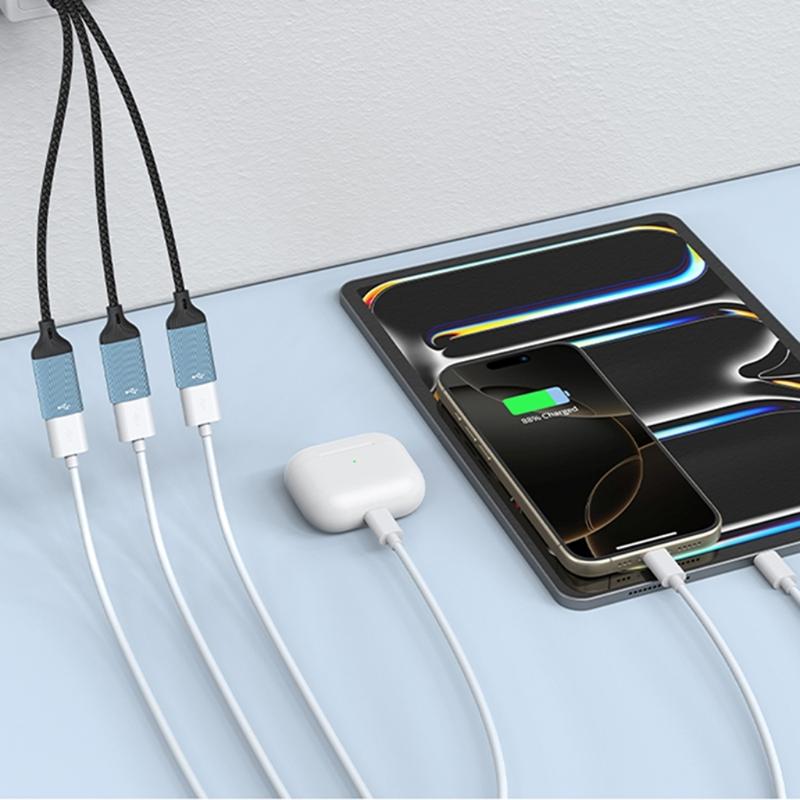 2/3Port USB Extender Cable with Fast 480Mbps Data Transfer 1.5A Charging For PC Laptop Printer Mouse