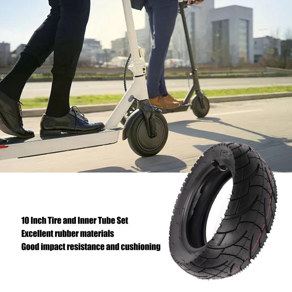 10 Inch Tire and Inner Tube Set Rubber Strong Grip Anti Skid 80/65?6 Electric Scooter Inner Outer Tire Set