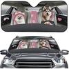 Talayituse Funny Family Dogs Print Windshield Sunshade for Car SUV Truck Foldable Uv Ray Reflector Front Window Sun Shade Visor Shield Cover