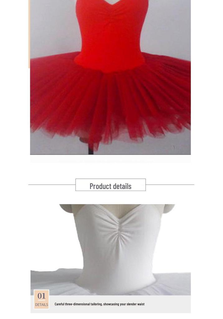 Abbigliamento da ballo per bambini: Gonna Tutù Morbida con Bordi in Garza per Esibizioni e Prove