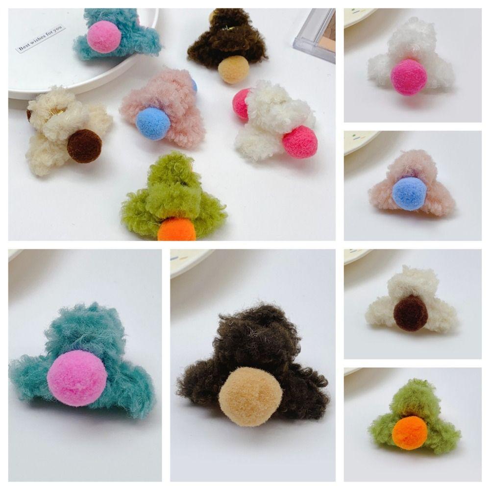 

Acrylic Plush Claw Clip Grab Clip Children Shark Grab Clip Unique Plush Ball Hair Claw Ladies
